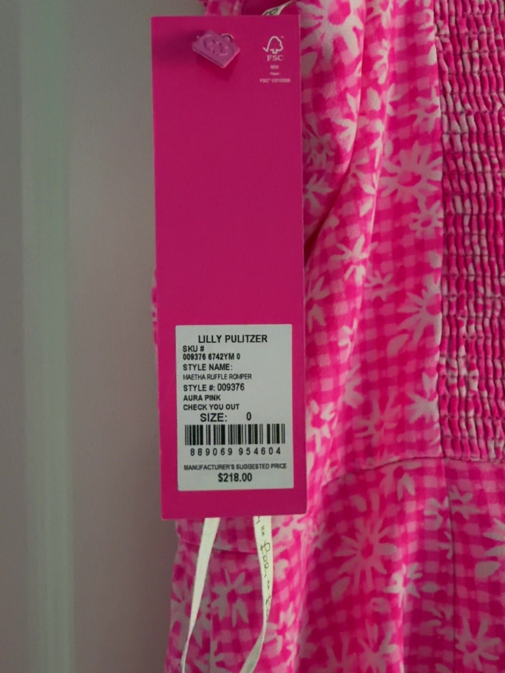 Lilly Pulitzer One-Shoulder Pink Floral Ruffle Mini Dress - Picture 5 of 5
